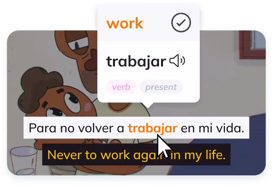 Dual subtitles with clickable words