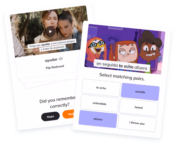 Flashcards and quizzes from what you watched